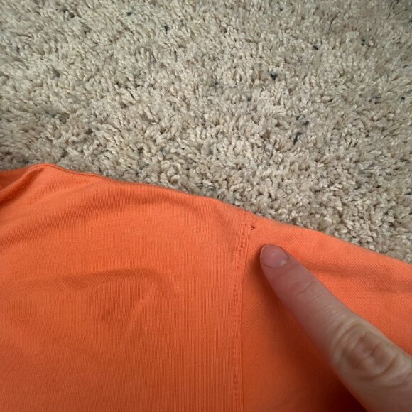 B Draddy Polo Shirt Mens Medium Short Sleeve Golf Casual Orange Stretch Peru - Picture 10 of 11